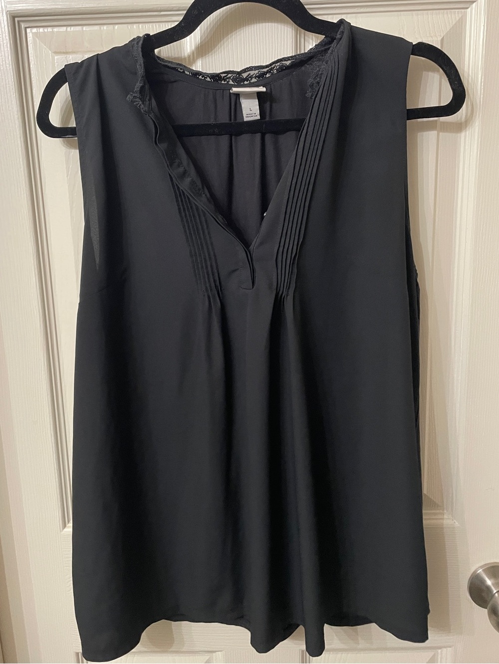 A New Day Sleeveless Black Top